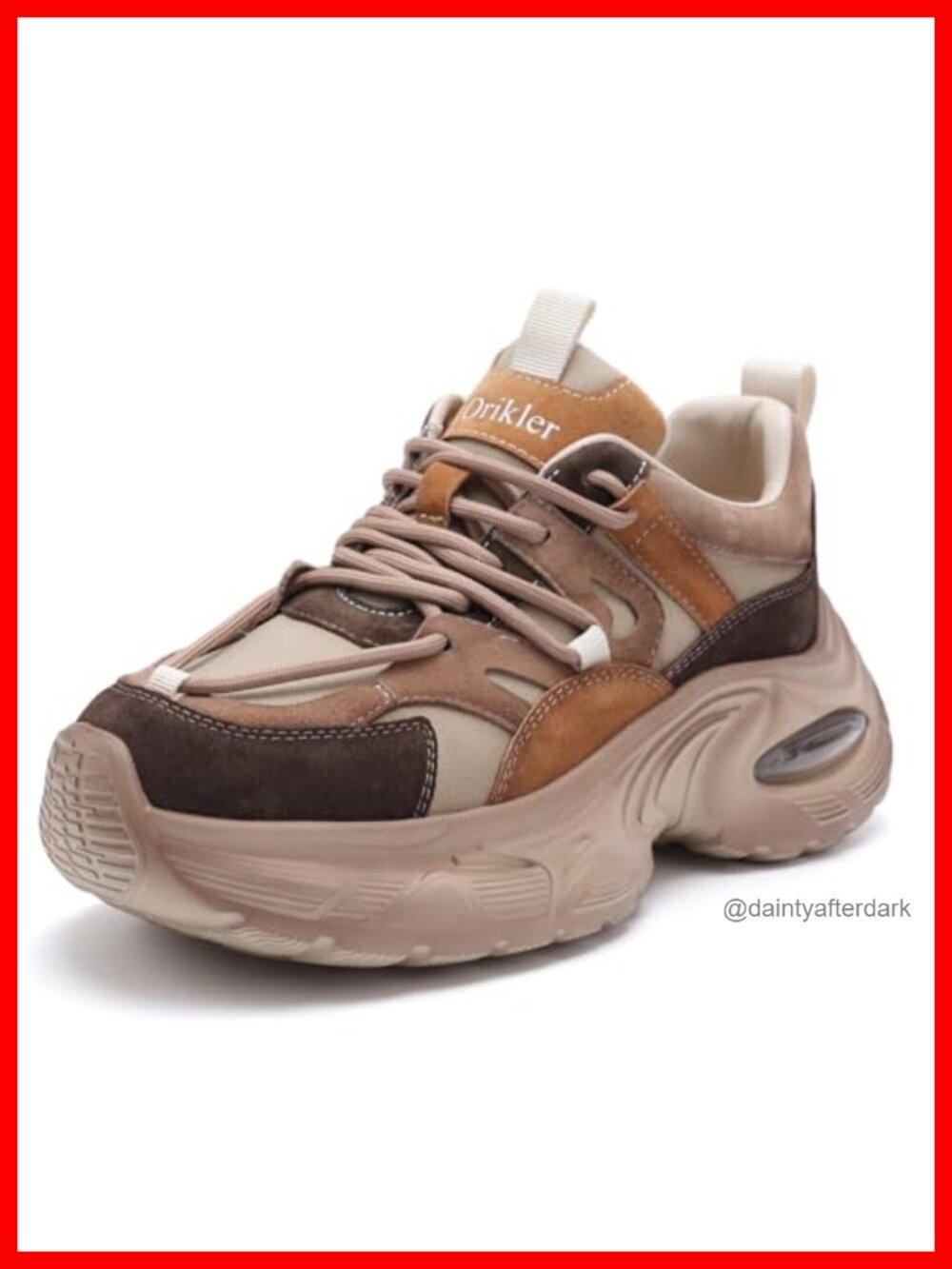 Women's Platform Chunky Sneakers Lace-Up Athletic Walking Shoes